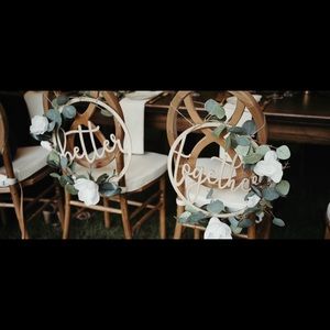 Better Together Wedding chair signs